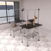 Heavy-Duty Stainless Steel Pet Grooming Table, Adjustable Arm, Non-Slip Rubber Surface, Foldable for Easy Storage, Includes Storage Basket and Noose view 4