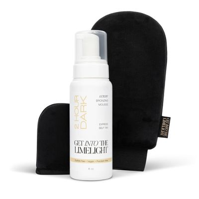 2 Hour Dark Starter Pack: 2 Hour Dark Sunless Tanning Mousse + Applicator Mitts