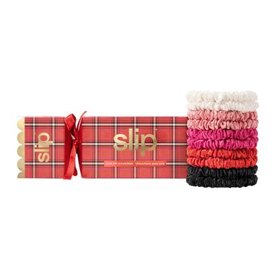 slip Skinny Scrunchies in Holiday Cracker Packaging: Anti-Crease, Anti-Breakage Slipsilk Design Protects Delicate Hair | Includes 10 Pure Silk Scrunchies, Jean