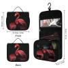 VFMNT Toiletry Bag for Women Men Flamingo Black Background Makeup Bag with Hanging Hook Waterproof Bathroom Cosmetic Bag Large Capacity Travel Bag for Toiletries Accessories view 2