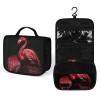 VFMNT Toiletry Bag for Women Men Flamingo Black Background Makeup Bag with Hanging Hook Waterproof Bathroom Cosmetic Bag Large Capacity Travel Bag for Toiletries Accessories view 4