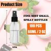 100Pack 2oz Spray Bottles Plastic, 60ml Small Spray Bottle Bulk Black Fine Mist Sprayer, Empty Refillable Containers Portable Cosmetic TravelSpray Bottles for Plants, Cleaning, Misting & Skin Care view 2