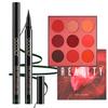 docolor Green Eyeliner Waterproof Eye liner Longwearing with Ultra-Fine Tip and Red Eyeshadow Palette 9 Colors Gemstone Shadow Palette Highly Pigmented Mattes Shimmers Colourful Makeup Palette view 1