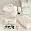 Coquette Bow Tie Makeup Bag Cutecore Quilted Cosmetic Pouch Y2K Aesthetic Puffer Organizer Bag Preppy Toiletry Bag (Large,Pink) view 2