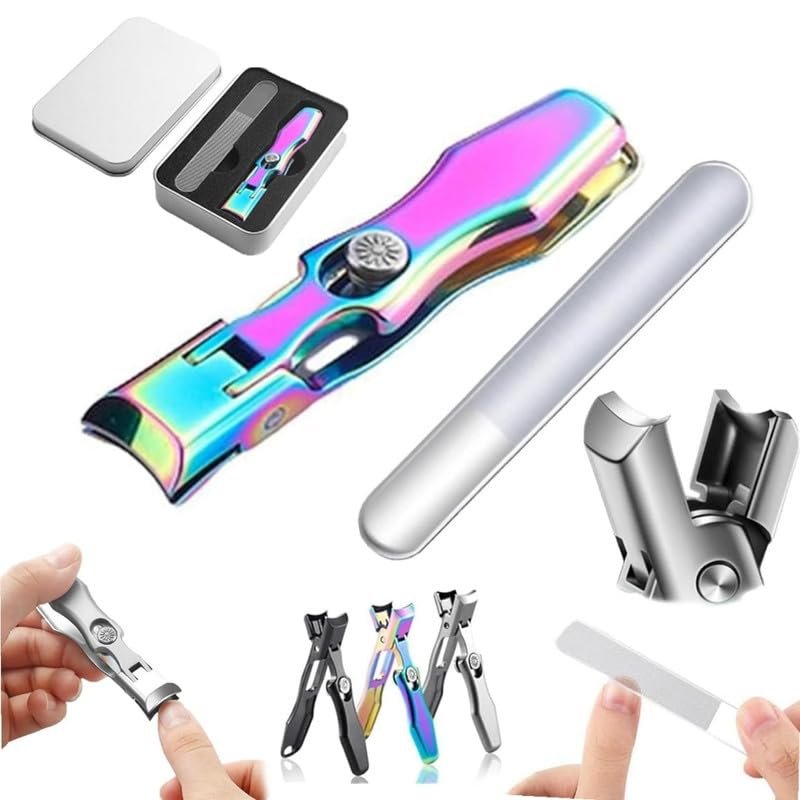 2024 New German Nail Clippers for Men,Ultra Sharp Stainless Steel German Nail Clippers,Professional Anti-Splashing German Toenail Clippers for Seniors,Cuts Thick Nails with EaseColor