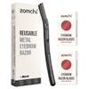 Black Dermaplaning Razor and 10pcs Wide Blade Refills and 10pcs Micro Blade Refills view 1