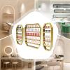 FXEIPOL Wall-Mounted Nail Polish Storage Racks Gold Display Rack Cosmetic Display Case Metal Nail Polish Racks for Nail Salons, Spas, Stores view 2