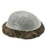 Toupee for Men Hair System Replacement Mens Toupee Hairpieces Transparent 0.04mm Thin Skin Mens Wig All V-Looped Poly PU Hair Piece Unit for Men 8"x10" #710 Very Light Brown+10% Gray-80%Light Density view 3