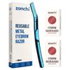 Blue Dermaplaning Razor and 10pcs Wide Blade Refills and 10pcs Micro Blade Refills view 1