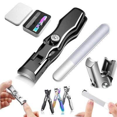 2024 New German Nail Clippers for Men,Ultra Sharp Stainless Steel German Nail Clippers,Professional Anti-Splashing German Toenail Clippers for Seniors,Cuts Thick Nails with EaseBlack