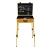 Barber Case Hairdresser Box Mobile Barber Station Professional Hairdressing Toolbox Portable Travel Makeup Train Cases with Support Legs for Storage Pushers Trimmers Blades Scissors (Gold) view 3