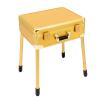 Barber Case Hairdresser Box Mobile Barber Station Professional Hairdressing Toolbox Portable Travel Makeup Train Cases with Support Legs for Storage Pushers Trimmers Blades Scissors (Gold) view 4