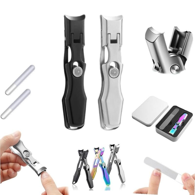 2024 New German Nail Clippers for Men, Ultra Sharp Stainless Steel Professional Anti-Splashing Toenail Clippers for Seniors, Cuts Thick Nails With Ease
