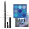 docolor Blue Eyeshadow Palette 9 Colors Gemstone Shadow Palette Highly Pigmented Mattes Shimmers Colourful Makeup Palette and White Eyeliner Gel Pen Pigmented Waterproof Smudge-proof Eyeliner Pencil view 1
