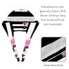 2 Pieces Scrub Caps Women Ponytail Scrub Cap Cute Scrub Caps Women for Beauty Salon Peony Flowers Stripes Multicoloured view 4