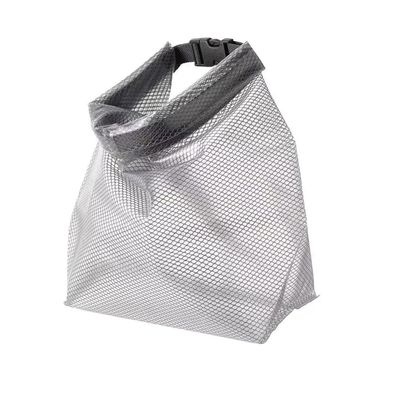 ELEFOCUS Folding Travel Storage Bag PEVA Mesh Wash Bag,High Capacity Carryall Transparent Snap Toiletry Bag,Waterproof Tote Cosmetic Storage handbag,Convenient Snap Button (Small)