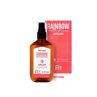 PRETTYSKIN Rainbow Perfume Vegan Hair Serum with Argan Oil, Sweet Almond Oil, Jojoba Oil, Macadamia Oil  Hydrating, Frizz Control, Lightweight Nourishing Treatment  100ml (R1 Original)
