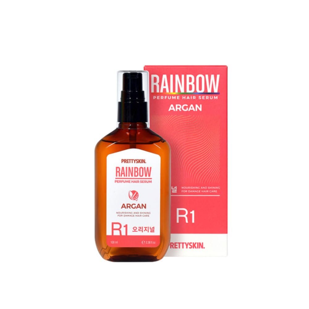 PRETTYSKIN Rainbow Perfume Vegan Hair Serum with Argan Oil, Sweet Almond Oil, Jojoba Oil, Macadamia Oil  Hydrating, Frizz Control, Lightweight Nourishing Treatment  100ml (R1 Original)