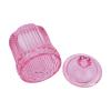2 Pack Qtip Holder Glass Apothecary Jars with Lids Set, Crystal Q-tip Canister Jar Bathroom Vanity Organizer for Cotton Ball, Cotton Swab, Floss, Candy - Clear (Pink) view 4