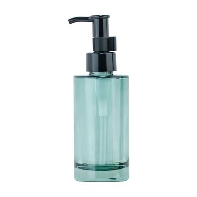 100ml/3.3oz Empty Refillable Dark Green Glass Lotion Pump Bottles with Black Pump Top Essential Oil Press Dispenser Soap Toiletries Container for Emulsion Cream