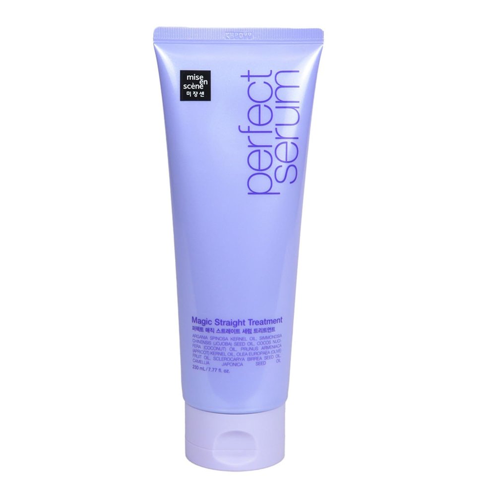 Mise En Scene Perfect Magic Straigt Serum Treatment | Anti-Frizz Cream for flyaway taming | Anti Humidity Hair Conditioner | Hydrating, Add Shine, Breakage Control | 7.77 Fl Oz