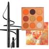 docolor Orange Eyeshadow Palette 9 Colors Gemstone Shadow Palette Highly Pigmented Mattes Shimmers Colourful Makeup Palette and Black Eyeliner Gel Pen Pigmented Waterproof Smudge-proof Eyeliner Pencil view 1