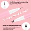 1Pcs Brown Magic Microblading Eyebrow Pencil Contouring Pen Brow for Eyes, Dual-Ended Micro-Fork-Tips Applicator for Hair Like Strokes with Dual-ended Eyebrow Brush Long Wear Waterproof lpiz de cejas view 4