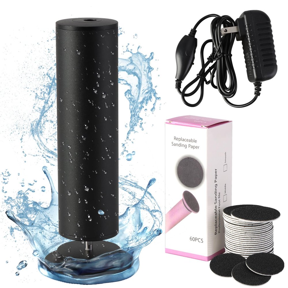 Electric Foot Callus Remover - Electric Callus Remover for Feet,Adjustable Speed Foot Scrubber with 60 Pcs Sandpaper Discs,Professional Pedicure Tool for Dead Skin and Calluses (Black)