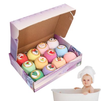Christmas Bath Balls for Kids, Christmas Bubble Bath Balls,Colorful Christmas Theme Shower Balls - Bubble Bath Ball Set with Pleasant Scents
