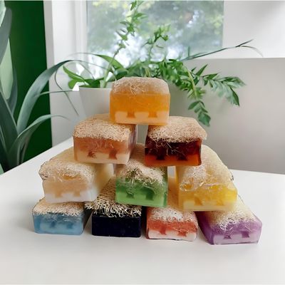 Natural 100% Handmade Loofah Soap Bars, Moisturizing, Exfoliating Luffa Soap | Face & Body Scrub Bar, Organic Ingredients, Vegan, Eco-Friendly,Home, Bath Gift, Mixed Scents, Set of 7, (3.52 oz,100gr)