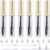 GORGECRAFT 10Pcs 10ml Empty Mascara Tube Bottle Transparent Plastic Eyelash Wand Containers Bottles with Rubber Inserts 4Pcs 2ml Dropper 2Pcs Mini Funnel Hopper for Castor Oil DIY Cosmetics Kit Gold view 1
