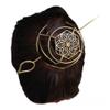 Brass Hair Bun Cage with Hair Fork, Gold Hair Clip for Thin Hair, Hair Barrette Bun Holder, Spiral Hair Pin, Styling Hair Bun Accessories for Women view 1