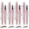 4 Pack 3D Eyebrow Pencil, 4 Tip Microblading, 24 Hours Smudge Proof Brow Pen, Brow Pen Makeup Natural Fine Stroke, Waterproof Eyebrow Pencil (Light Brown, Dark Brown, Grey, Black) view 1