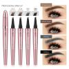4 Pack 3D Eyebrow Pencil, 4 Tip Microblading, 24 Hours Smudge Proof Brow Pen, Brow Pen Makeup Natural Fine Stroke, Waterproof Eyebrow Pencil (Light Brown, Dark Brown, Grey, Black) view 2