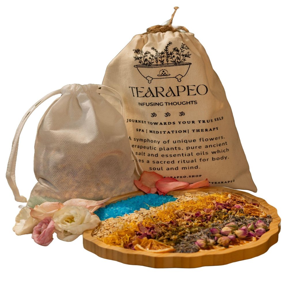 Tearapeo Bath Tea Blend - Love Mix Tub Tea, Natural & Organic Floral with Bath Salts, Organic Bath Soak - Wife Gifts, Mother's Day Gifts, A Gift for Yourself, Up to 2-3 Uses - Handcrafted 12oz