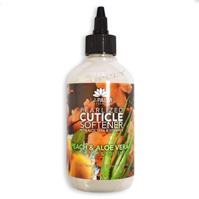 LA PALM Pearlized Cuticle Softener Peach With Aloe Vera & Vitamin E 8oz