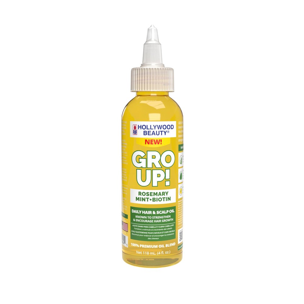 Hollywood Beauty Gro Up! Daily Hair & Scalp Oil with Rosemary, Mint, and Biotin, 4 fl oz