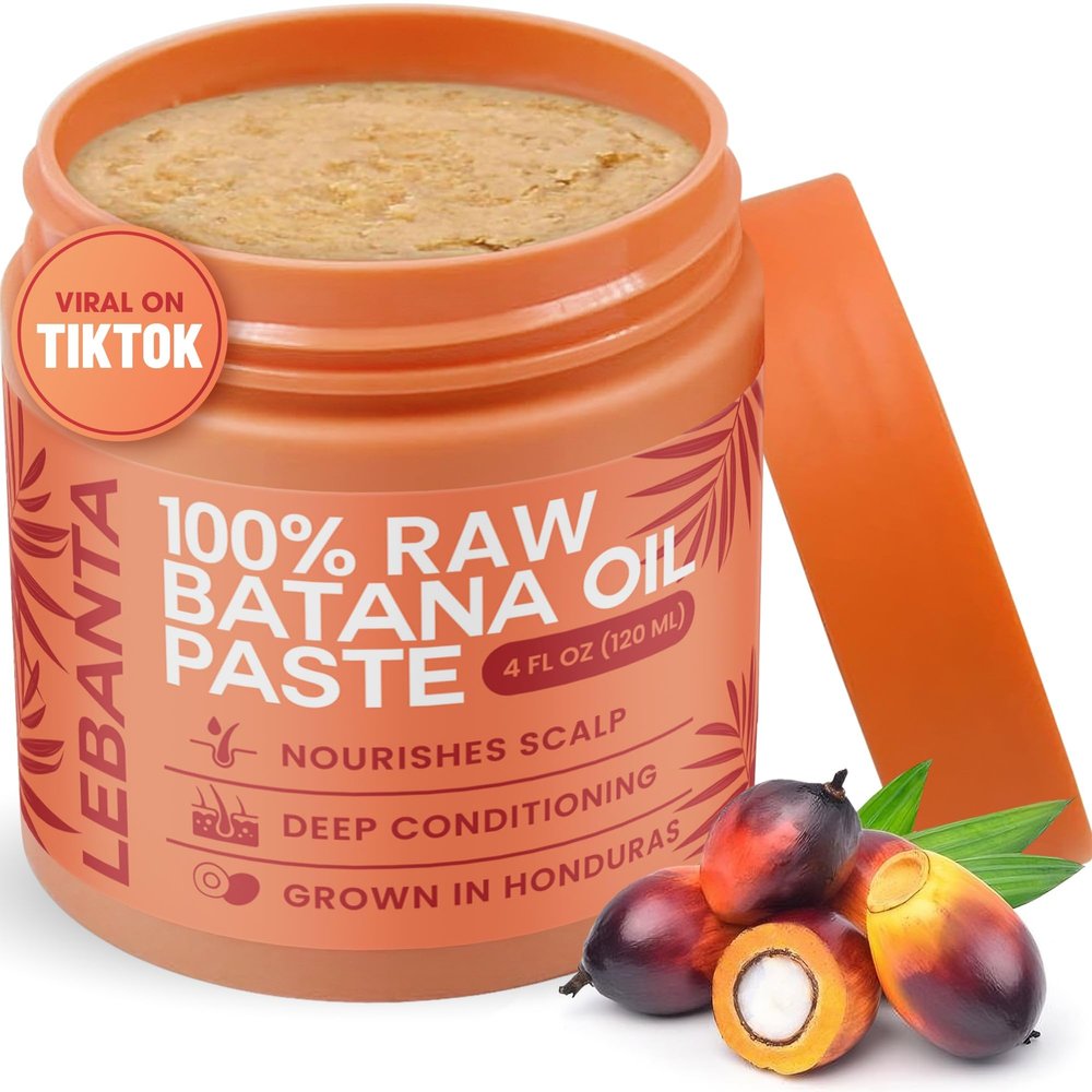 Lebanta Raw Batana Oil for Hair Growth - 100% Pure, Organic 4oz Batana from Honduras for Thick and Strong Natural Hair - Dr. Sebi Unrefined Cold Pressed Cosmetic Scalp Mask Gifts for Women (1 Pack)