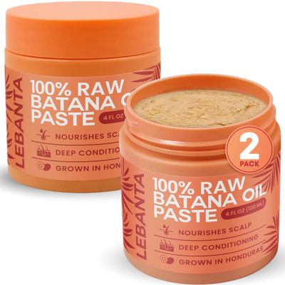 Lebanta Raw Batana Oil for Hair Growth - 100% Pure, Organic 4oz Batana from Honduras for Thick and Strong Natural Hair - Dr. Sebi Unrefined Cold Pressed Cosmetic Scalp Mask for Men & Women (2 Pack)