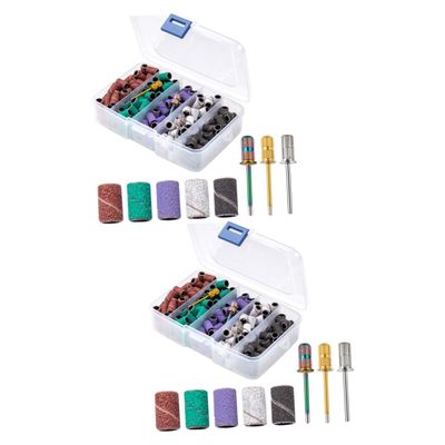 Beatifufu 2sets Professional Nail Drill Sanding Bands Manicure Kit Nail Sanding Bands Tools for Home Salon