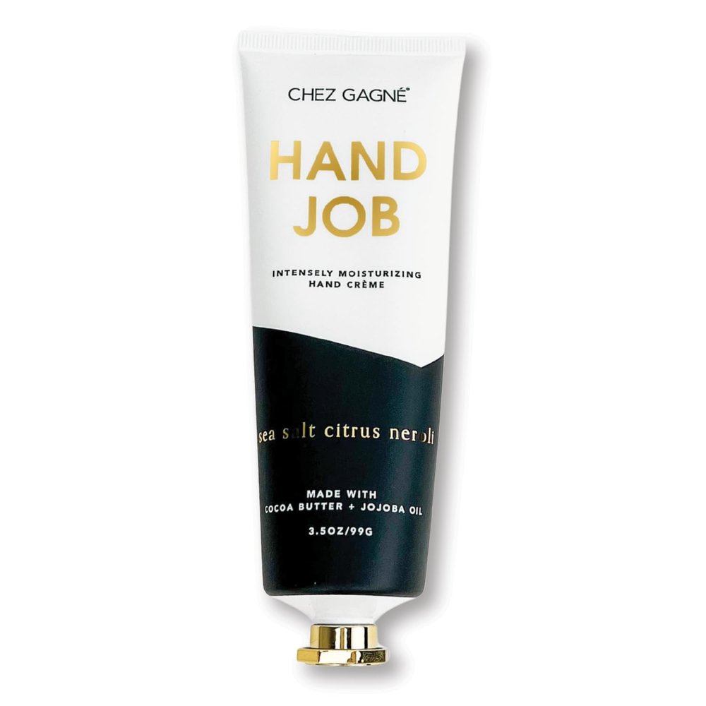 Chez Gagn Intensely Moisturizing Vegan Hand Cream (3.4oz) Jojoba Oil Cocoa Butter- Non-Greasy, Fast-Absorbing, Made In US - Hand Job - Hand Crme (3.4oz, Sea Salt, Citrus & Neroli)