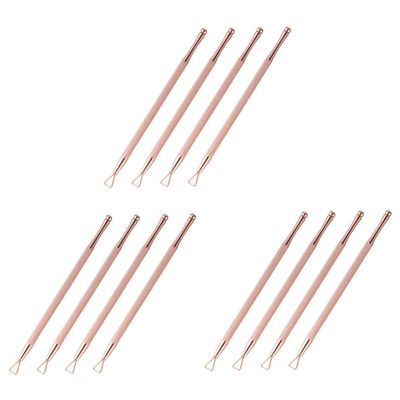 12 pcs Manicure Scraper Triangle Salonrose Textured Art Cuticle Remover Nail Golden Fingernail Removal for Gold Peeler Design and Beauty Polish Remove Steel Practical Silver Spa/3951