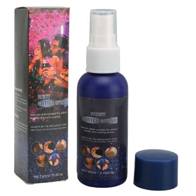 60ML Body Glitter Spray for Women, Shimmery Spray for Skin, Face, Hair and Clothing, Quick Drying,Shiny Glitter Spray, Glitter Hairspray Highlighter Face Makeup Spray for Festival