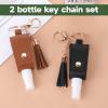 2 Pcs Handwashing Fluid Holder Travel Size, 1oz/30ml Small Squeeze Bottle with Keychain Portable Empty Travel Bottles Hand Refillable Containers for Liquid Storage(Black+Brown) view 4