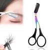 Eyebrow Trimmer Scissor, 2024 Upgraded Eyebrow Scissors with Comb, Stainless Steel Eye Brow Shaper Trimming Scissors, Precision Eyebrow Cutter, Eyebrow Scissors Tool for Men Women(Black-2,3PCS) view 1