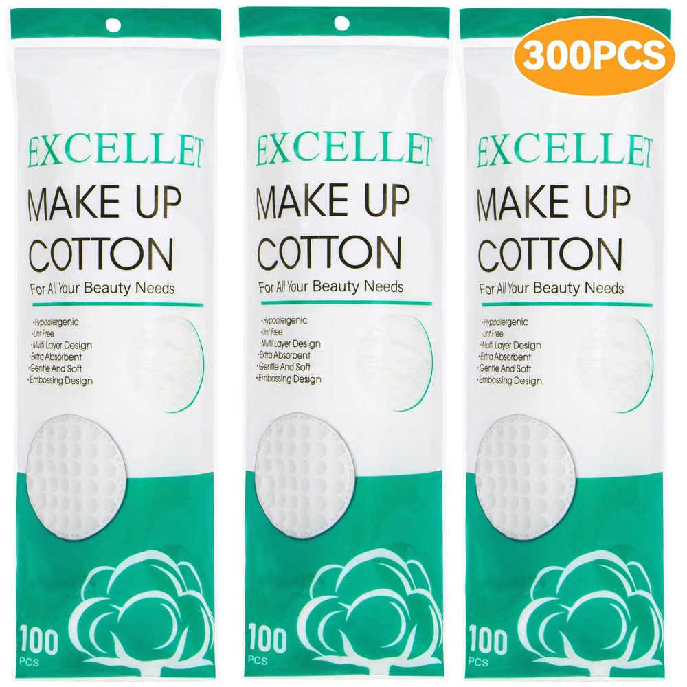 300PCS Cotton Rounds - Cotton Pads Face Pads Makeup Remover Round for Face, Eye, Makeup, Remover,Cleansing, Exfoliating