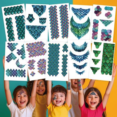 10-Sheet Scale Temporary Tattoo Stickers  Fake Tattoos for Cosplay, Festivals, and Halloween for Kids and Adults