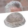 PUNRU HAIR Toupee for Men Full Welded Lace Hair Piece European Virgin Human Hair Replacement System Bleached Knots Natural Hairline Mens Toupee 8X10#1B90#1B Off Black+90% Grey 80% Density view 1