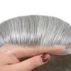 PUNRU HAIR Toupee for Men Full Welded Lace Hair Piece European Virgin Human Hair Replacement System Bleached Knots Natural Hairline Mens Toupee 8X10#1B90#1B Off Black+90% Grey 80% Density view 3