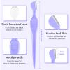 Mudder 21 Pcs Eyebrow Razor Eyebrow Shaver Facial Razor Multipurpose Face Trimmers with Precision Cover for Women Makeup Care Tools(Purple) view 2